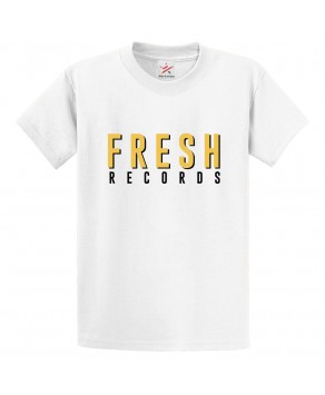 Fresh Records Classic Unisex Kids and Adults T-Shirt For Music Fans